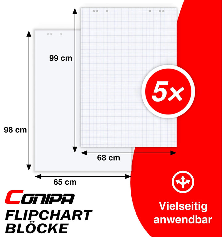 Flipchart Papier kariert 65x98 cm 5 Blöcke à 20 Blatt 80g/m² - Bild 2
