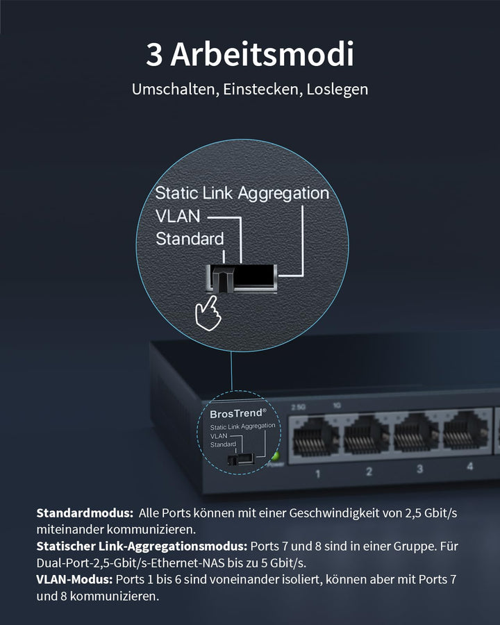 Netzwerk Switch 8-Port 2,5 Gbit/s mit VLAN &amp; Link Aggregation - Bild 4