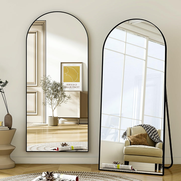 Ganzkörperspiegel Bogen 180x67 cm Standspiegel Schwarz Schlafzimmer - Bild 3