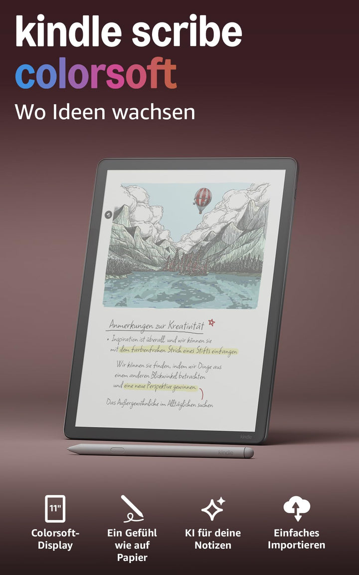E-Ink Farbdisplay Tablet 11 Zoll 32 GB mit Stift zum Schreiben und Lesen - Bild 2