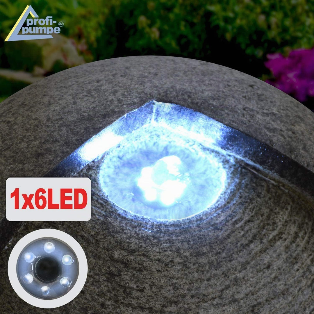 Gartenbrunnen mit LED-Beleuchtung 39x39x33cm In- &amp; Outdoor - Bild 4