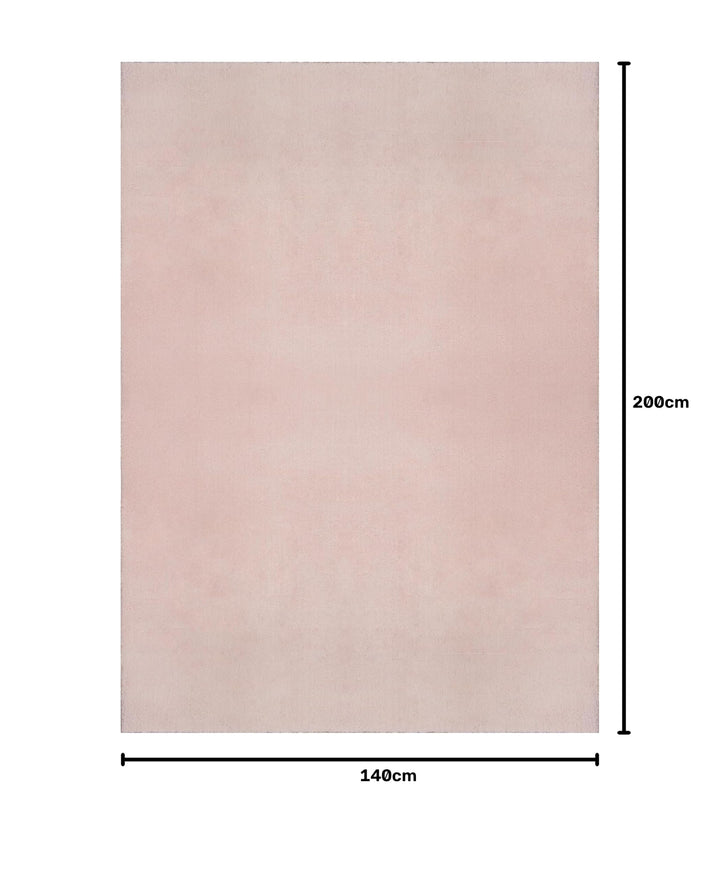 Kurzflor Teppich Felloptik Rosa waschbar 140x200 cm Wohnzimmer - Bild 2