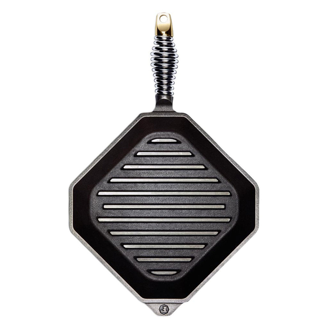 Gusseisen-Grillpfanne achteckig 25 cm vorgebrannt für Induktion &amp; Grill