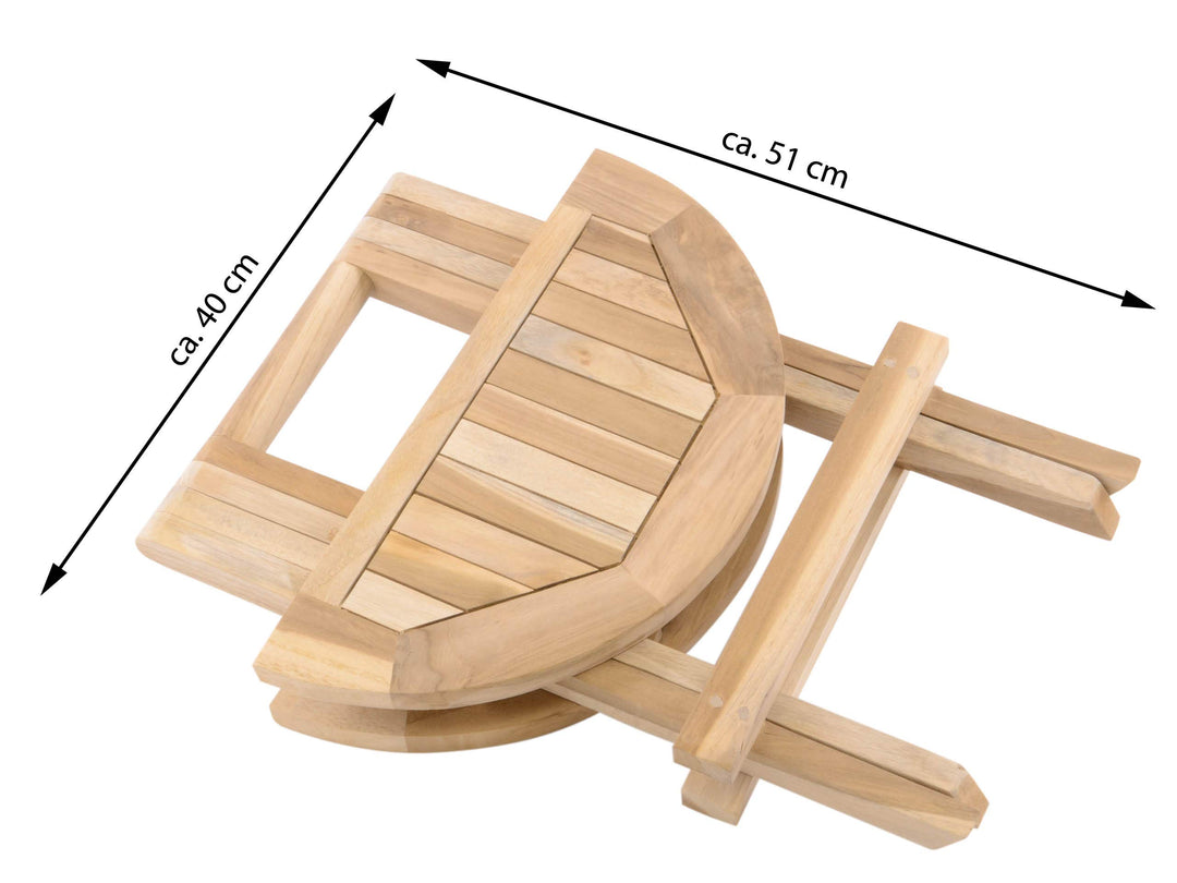 Balkontisch klappbar Teakholz rund 40 cm für Balkon und Garten - Bild 6