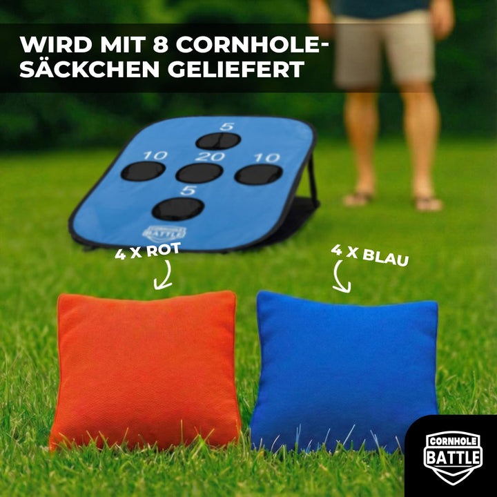 Cornhole Wurfspiel faltbar Stoff 2 Boards + 8 Wurfsäcke Garten - Bild 6