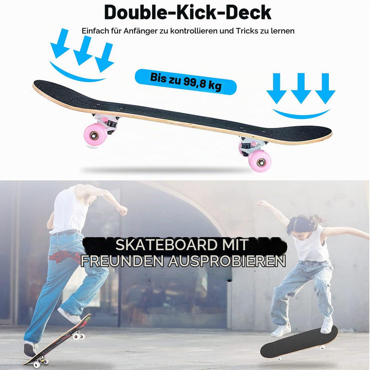 Skateboard 8-lagig Ahornholz 78,9x20,3 cm ABEC-11 für Anfänger - Bild 3
