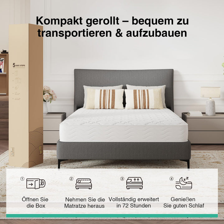 Taschenfederkernmatratze 140x200 cm 7-Zonen H3 20 cm Rollmatratze - Bild 7