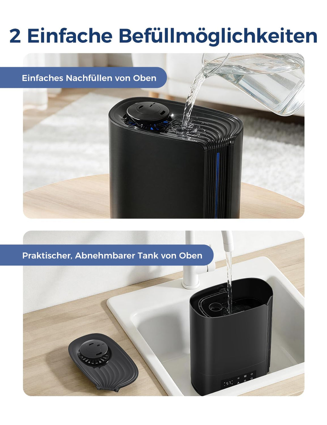 Luftbefeuchter Ultraschall 6L mit Aroma-Diffuser 3-in-1 leise 25dB - Bild 9