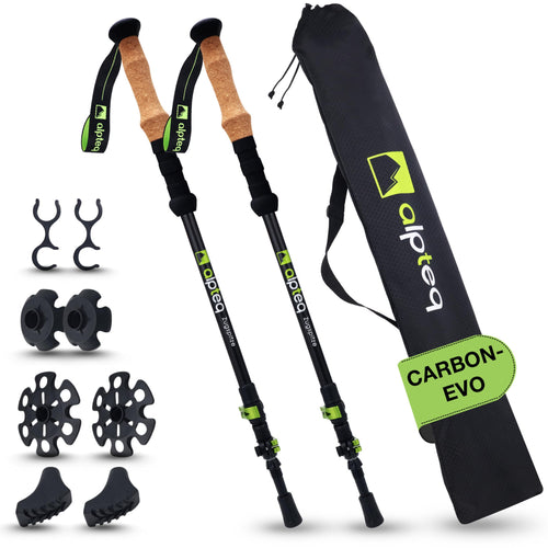Wanderstöcke Carbon Teleskop 65–135 cm mit Korkgriff, 219 g