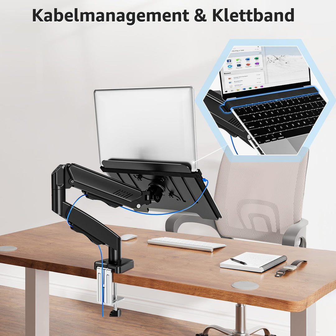 Monitor Halterung mit Laptopablage 13-32 Zoll Gasfeder 2-in-1 - Bild 7