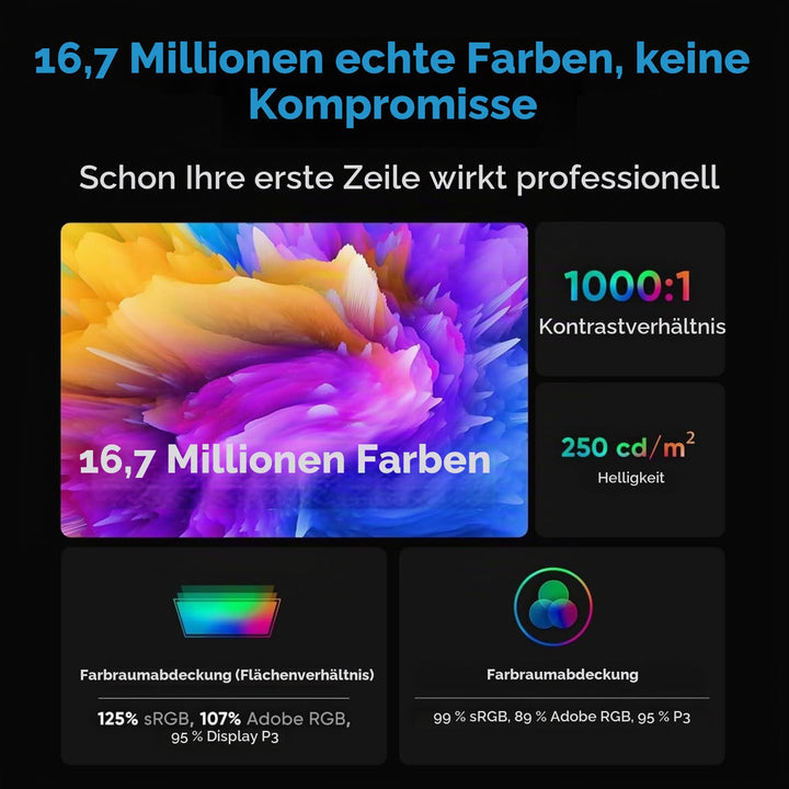 Grafiktablett mit Display 13,3 Zoll 8192 Druckstufen 8 Schnelltasten - Bild 4