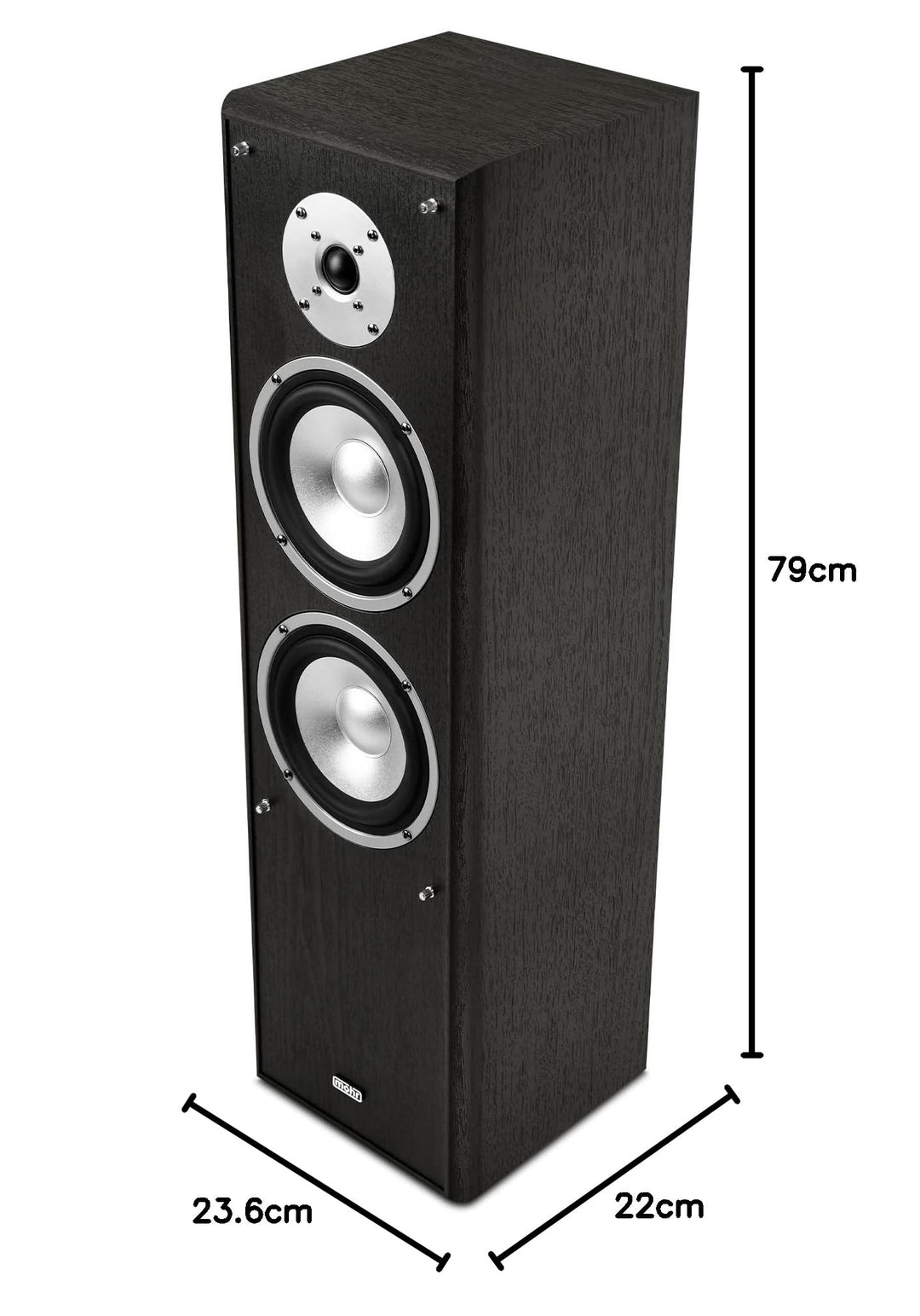 Standlautsprecher 2-Wege HiFi Paar 38Hz–21kHz Bassreflex schwarz - Bild 10