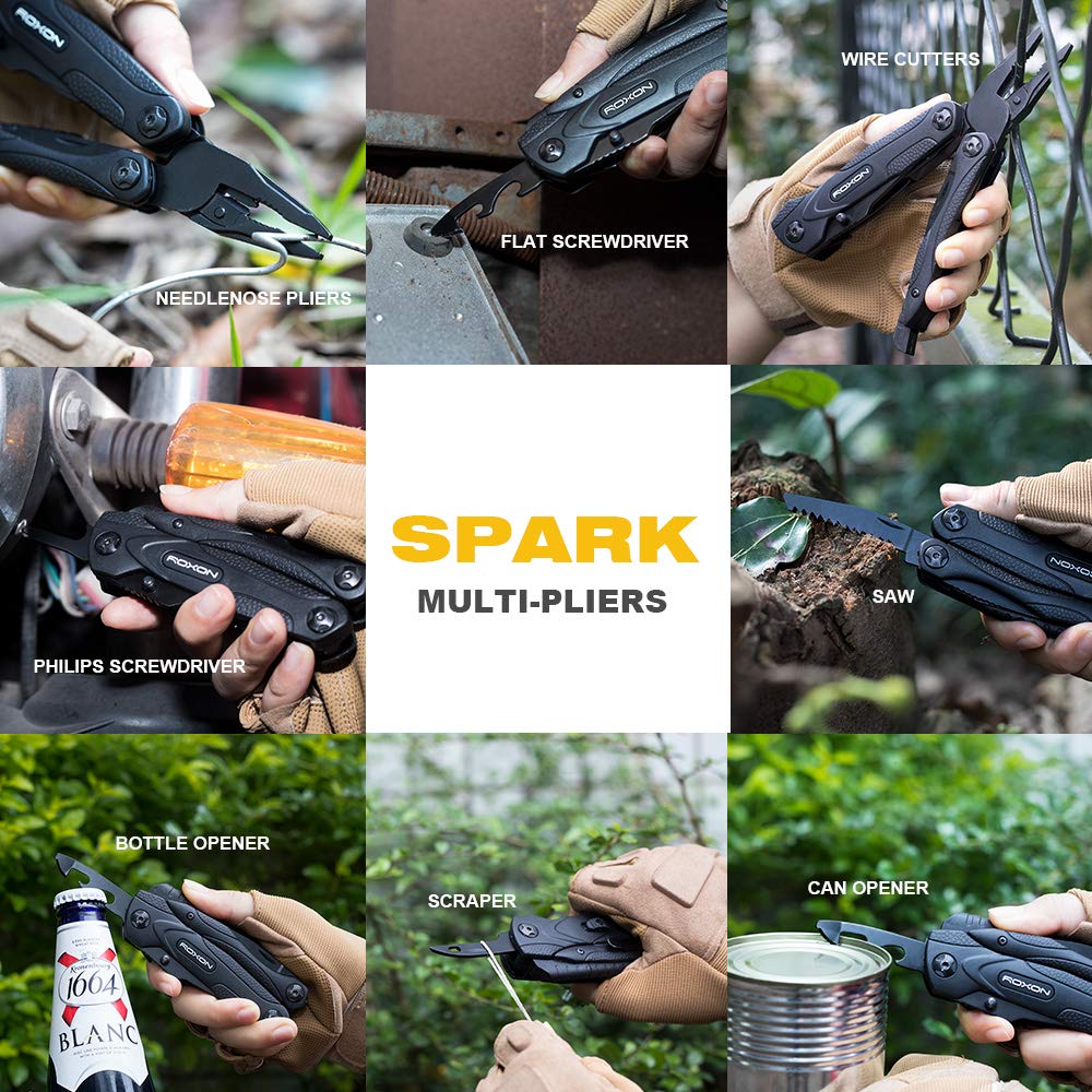 Multitool 14-in-1 Outdoor mit Zange, Säge, Messer und Feuerstein - Bild 4
