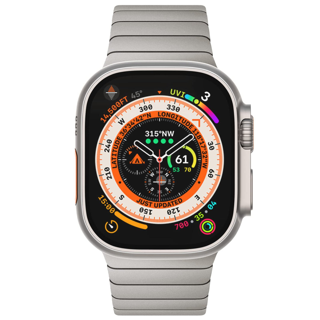 Edelstahl Gliederarmband für Apple Watch 49/46/45/44mm Titan - Bild 2