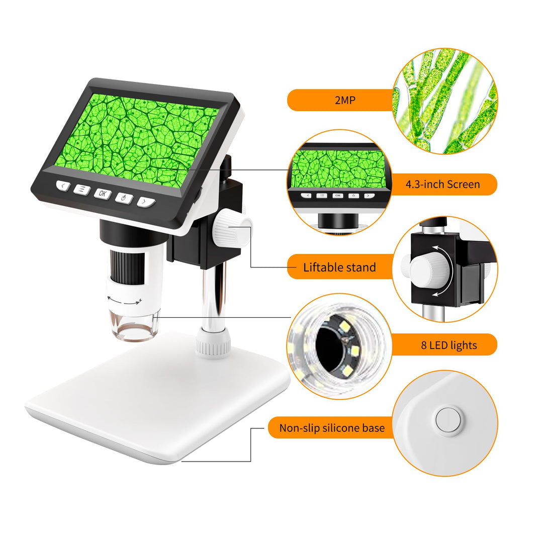 Digitales Mikroskop 4,3-Zoll-Display 50-1000x Vergrösserung USB - Bild 5
