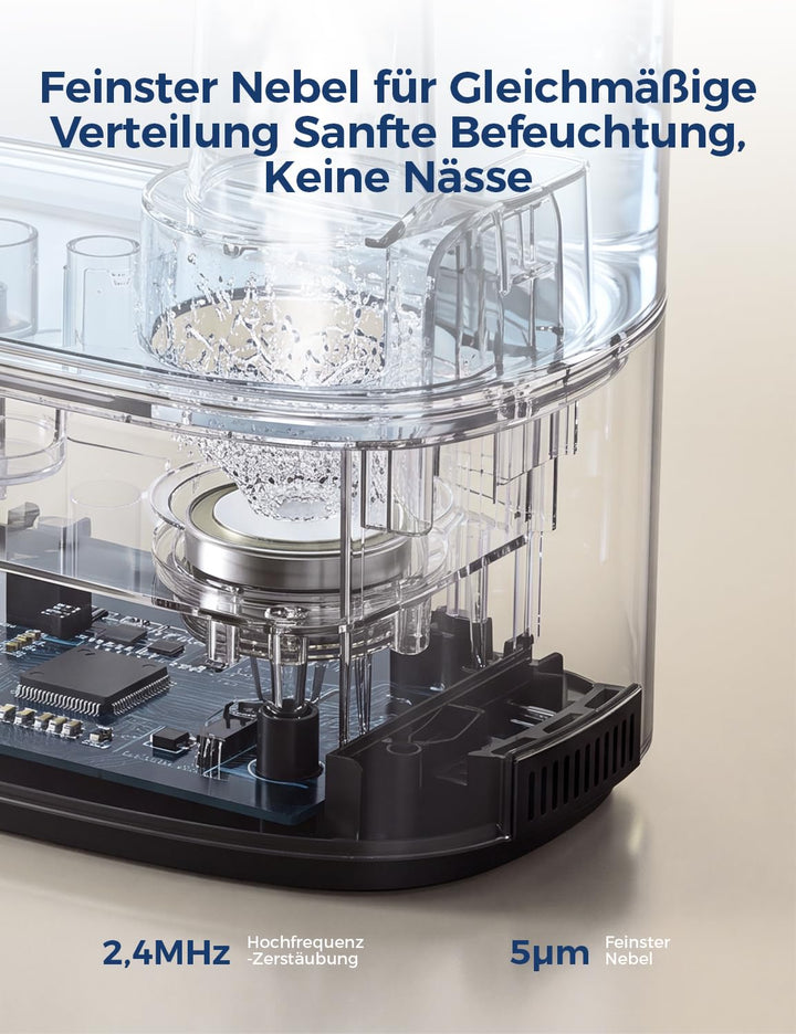 Luftbefeuchter Ultraschall 6L mit Aroma-Diffuser 3-in-1 leise 25dB - Bild 3