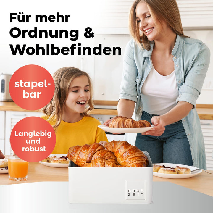 Brotkasten Metall mit Bambus-Deckel 2in1 Schneidebrett 30,5x23,5 cm - Bild 8