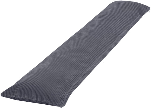 Seitenschläferkissen mit Cord-Bezug 200x40 cm Grau Öko-Tex