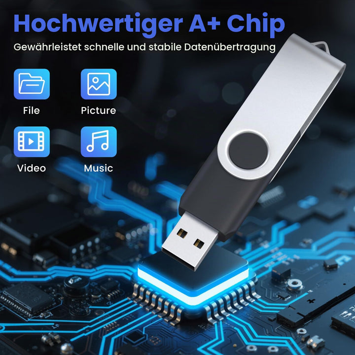 USB-Stick 8GB 10er-Set USB 2.0 mehrfarbig mit Schluesselbandoesung - Bild 3