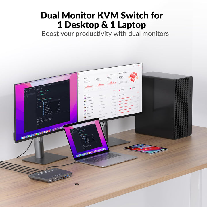 Dockingstation mit KVM Switch 11-in-1 Dual HDMI 4K 100W USB-C - Bild 2
