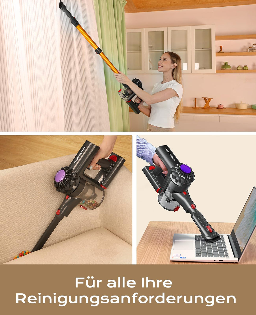 Akku-Staubsauger kabellos 35 kPa 6-in-1 mit HEPA-Filter - Bild 5