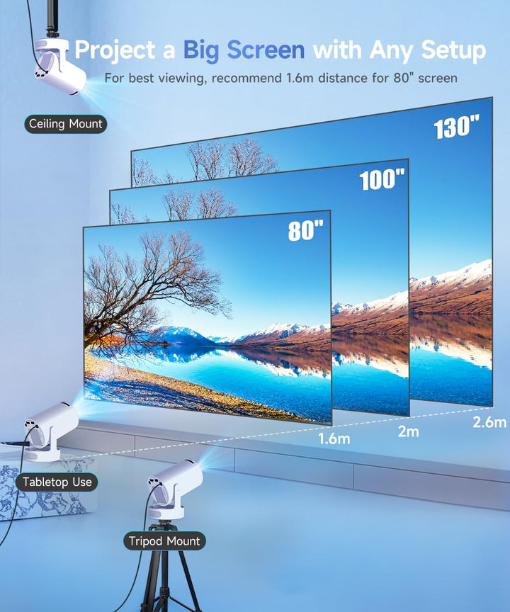 Mini Beamer 4K Android 14 Smart Projektor 200 ANSI 1080P - Bild 4