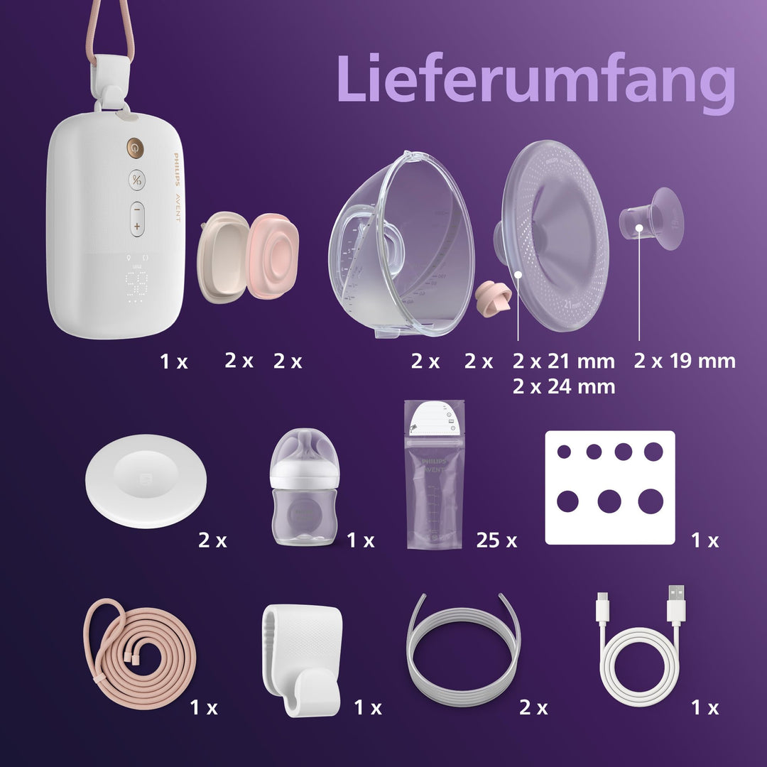 Elektrische Doppelmilchpumpe Hands-free 85 Saugzyklen/min für BH - Bild 7