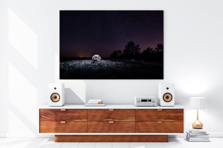 Leinwandbild Schädel Sternenhimmel XXL Kunstdruck 80x60 cm - Bild 5