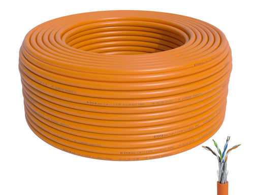Verlegekabel CAT 7 S/FTP PiMF halogenfrei 100m orange PoE
