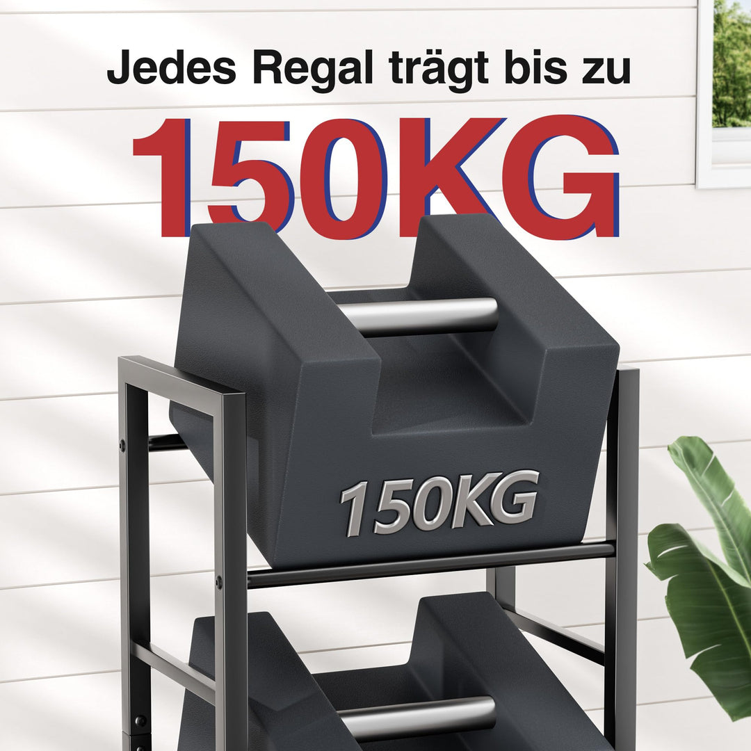 Getränkekistenregal Metall 3 Kisten 150 kg schwarz - Bild 3