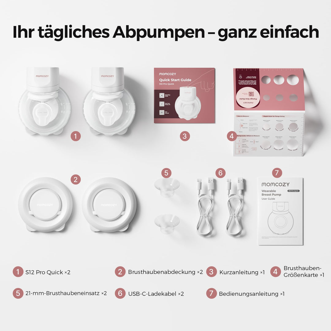 Elektrische Milchpumpe tragbar 2er-Set mit DoubleFit Haube BPA-frei - Bild 8