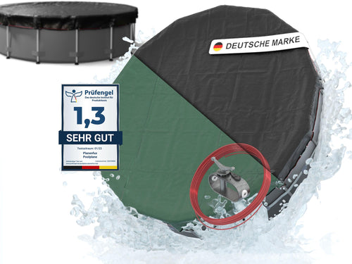 Poolabdeckung rund 450 cm Solar 2-in-1 fuer Becken Ø 420-460 cm