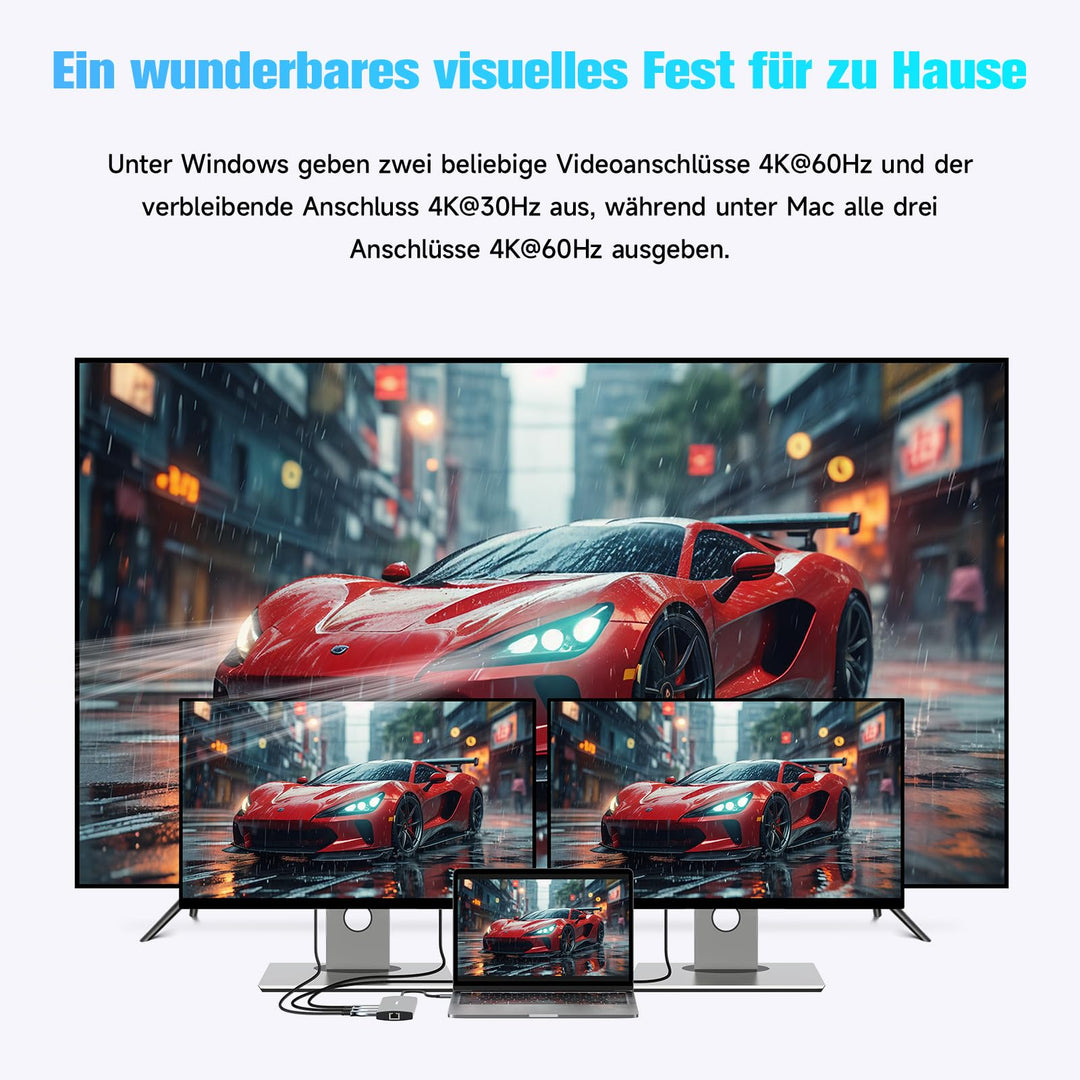USB-C Hub 12-in-1 mit 2x HDMI 4K Triple Display Dockingstation - Bild 3