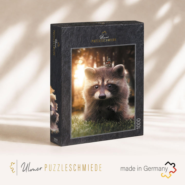Puzzle Waschbär 1000 Teile mit Schmetterling, 68x48 cm - Bild 2
