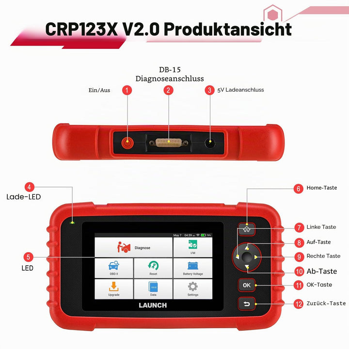 OBD2 Diagnosegerät 4-Systeme 7 Reset-Funktionen 5-Zoll-Touchscreen - Bild 9