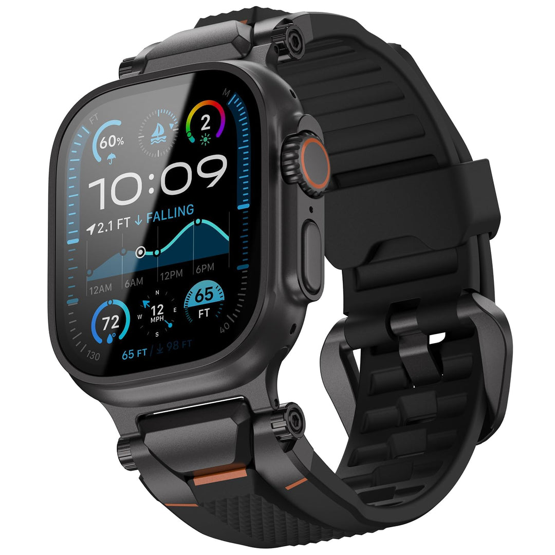 Apple Watch Armband Tactical TPU Herren 45/44/49mm Schwarz