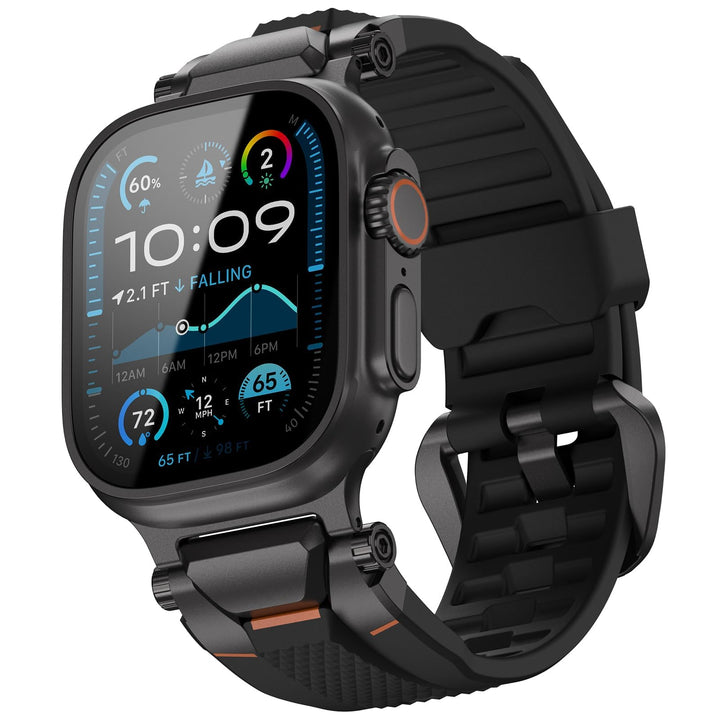 Apple Watch Armband Tactical TPU Herren 45/44/49mm Schwarz