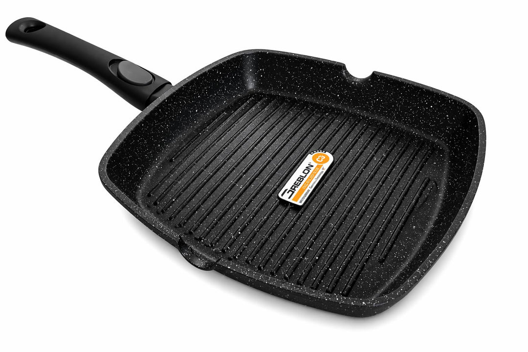 Crêpespfanne 28 cm Aluguss Induktion abnehmbarer Griff Antihaft