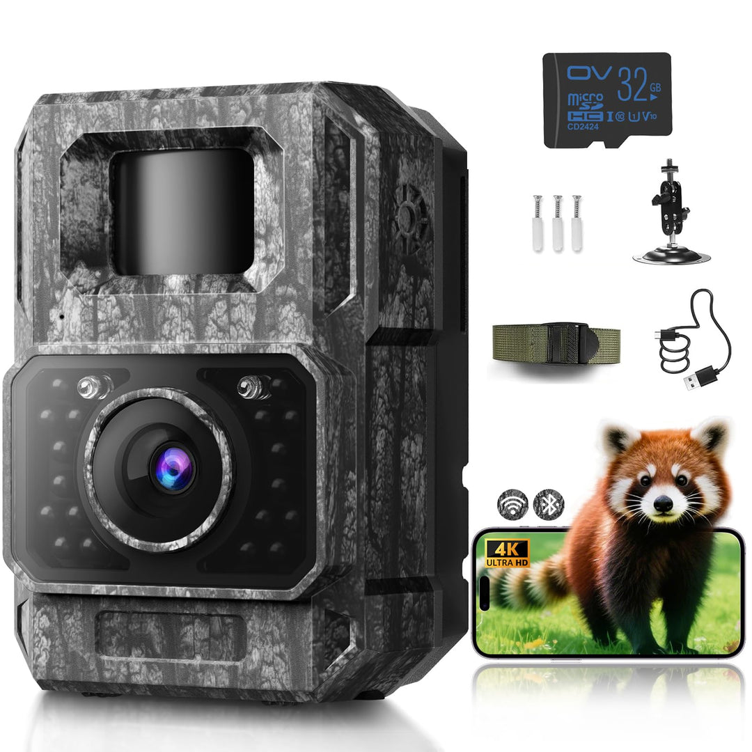 Wildkamera 4K 64MP WLAN mit App-Steuerung und Nachtsicht 20m
