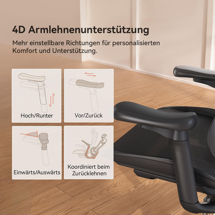 Ergonomischer Bürostuhl Netz mit dynamischer Lendenstütze bis 150 kg - Bild 9