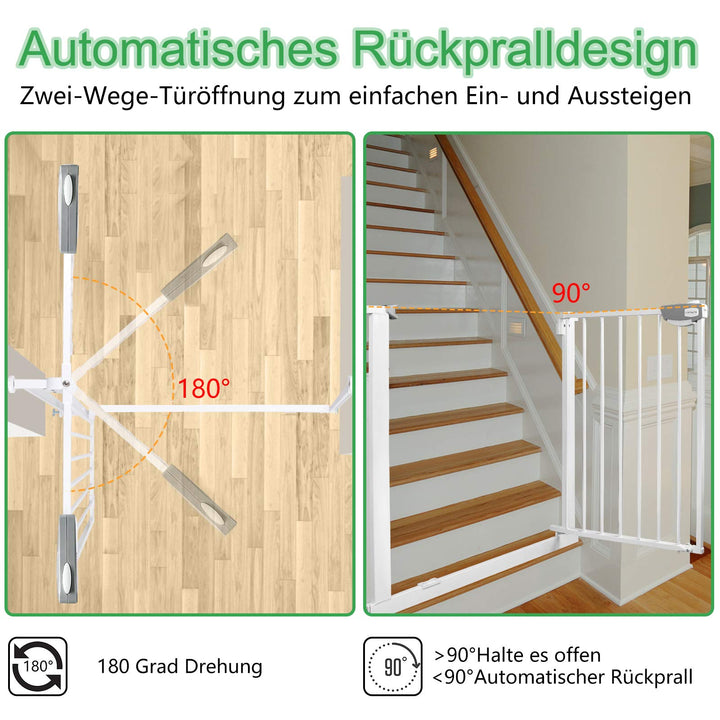 Treppenschutzgitter ohne Bohren Metall 85-95 cm selbstschliessend - Bild 5