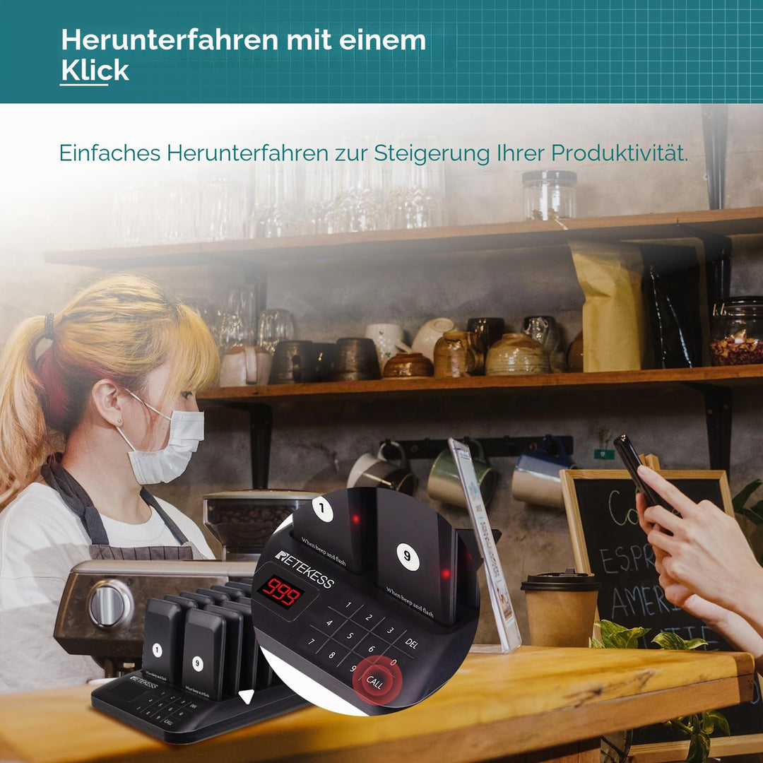 Gäste-Rufsystem Gastronomie 16 Pager Funk 500m Reichweite - Bild 10