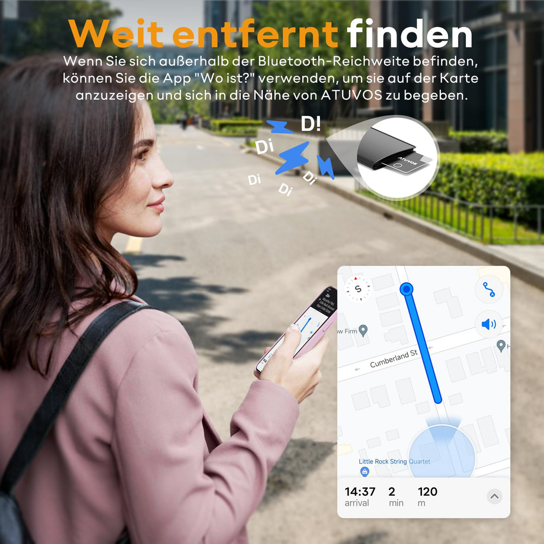 Wallet Tracker Karte ultradünn 1.6mm wiederaufladbar 2er-Set iOS - Bild 5