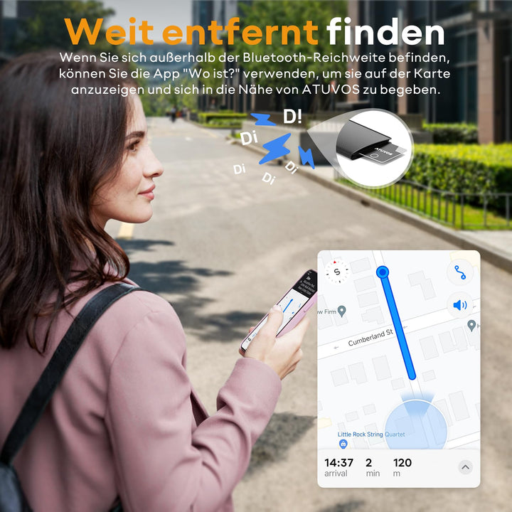 Wallet Tracker Karte ultradünn 1.6mm wiederaufladbar 2er-Set iOS - Bild 5