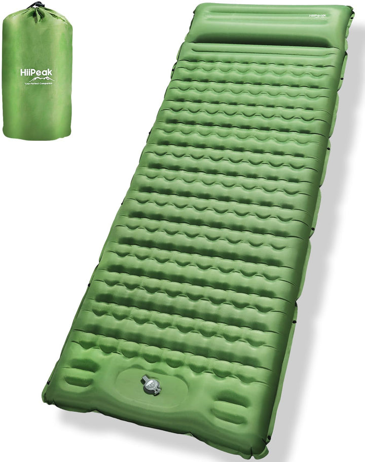 Aufblasbare Campingmatte Ultraleicht 203x68cm mit Kopfkissen und Fusspumpe