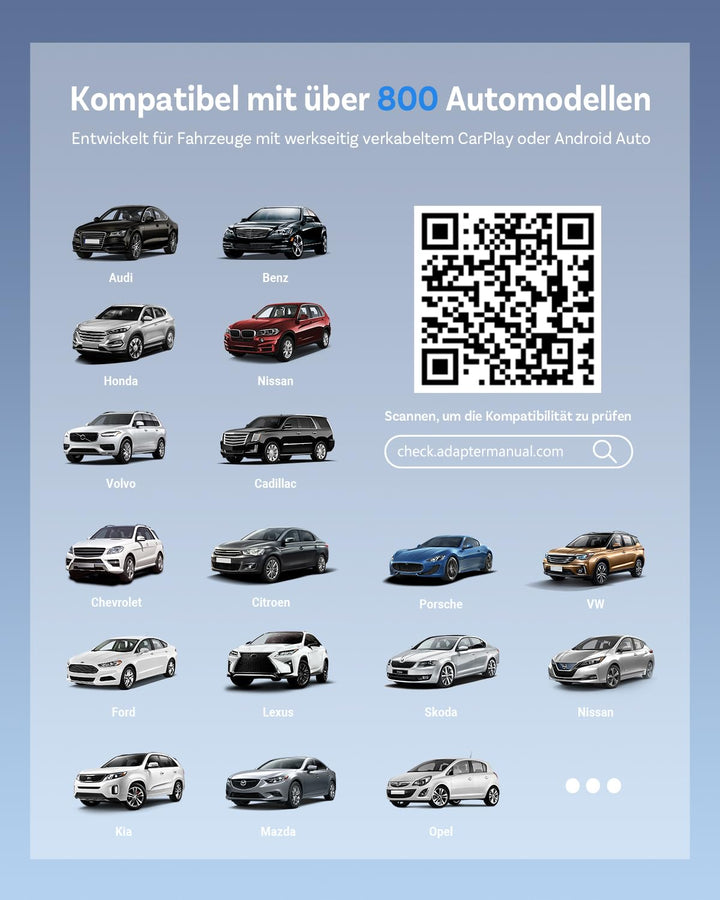Kabelloser CarPlay &amp; Android Auto Adapter 2-in-1 USB-A/C - Bild 8