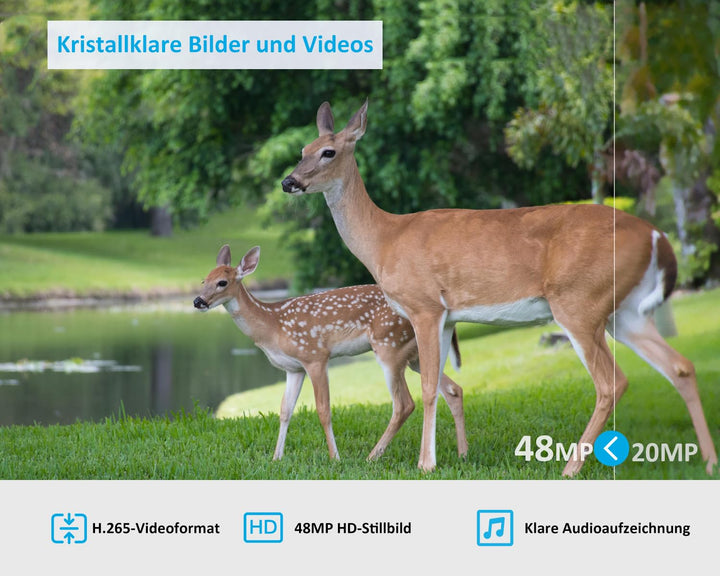 4G LTE Wildkamera 48MP 1296P No-Glow Nachtsicht mit SIM-Karte - Bild 4