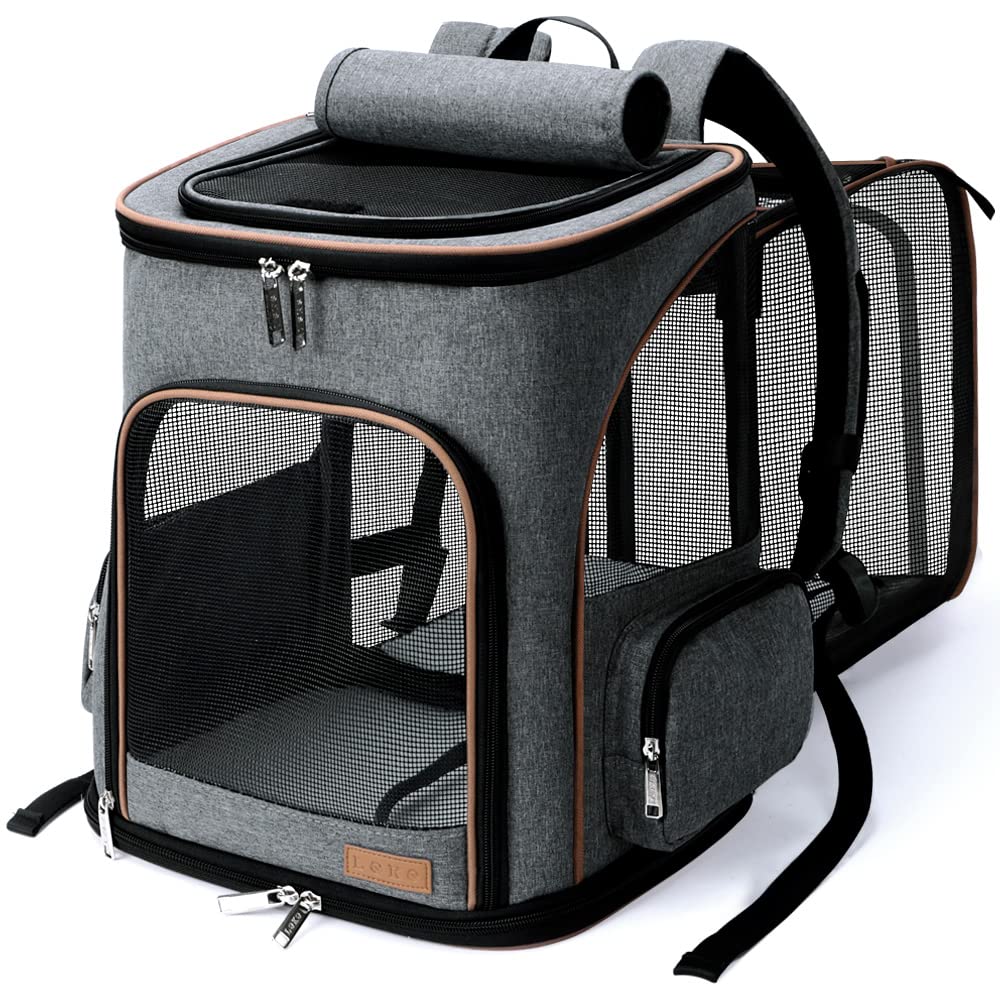 Haustier-Rucksack XL erweiterbar für Katzen &amp; Hunde bis 10 kg