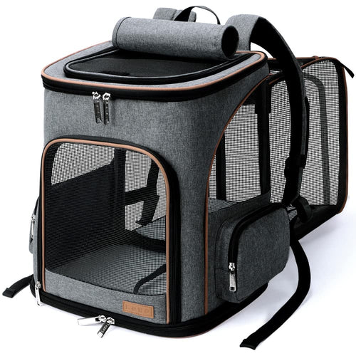 Haustier-Rucksack XL erweiterbar für Katzen & Hunde bis 10 kg