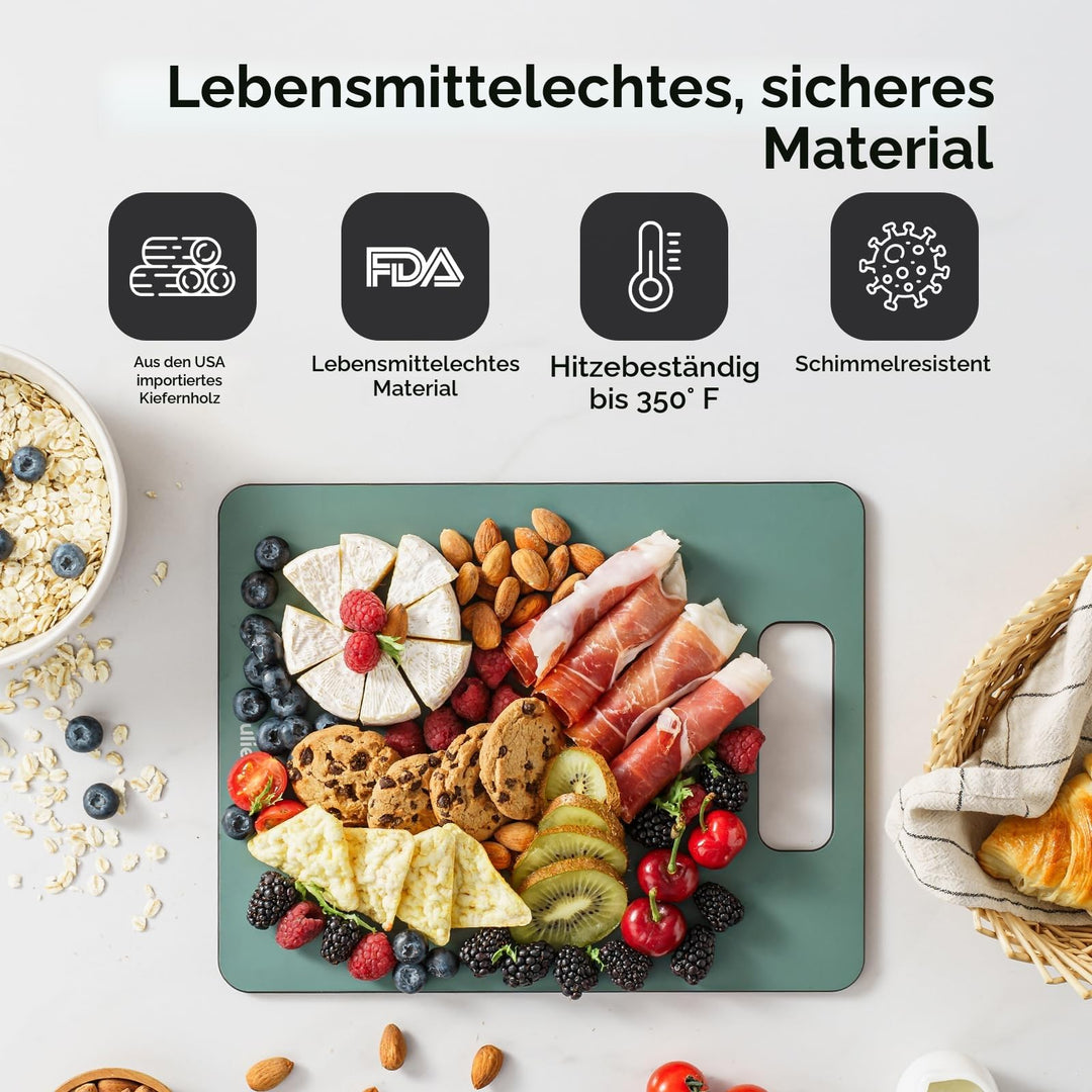 Schneidebrett-Set Holzfaser 2-teilig spülmaschinenfest grün - Bild 3